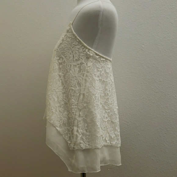 Abercrombie & Fitch Ivory Lace and Chiffon Top T60 - Picture 2 of 4